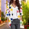 Ladies Fashion Loose Casual Print Beach Holiday   Sleeve Chiffon Cardigan