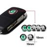 10mm Car Remote Key Sticker Aluminum Emblem Decal For Skoda Enyaq A7 Octavia Kodiaq Fabia Superb Rapid Kamiq Karoq Derivati Yeti