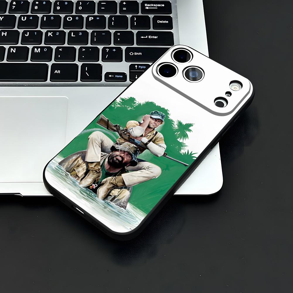 

Bud S-Spencer And Terence Phone Case For IPhone 17 Air 16 E Pro Max 15 14 13 Mini 12 Pro 11 Max Plus Black Soft Shell iPhone 15 Pro