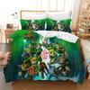 Legend of Zelda Santa Claus Christmas Tree Reindeer Anime Printed Bedding Set Duvet Cover Queen Cotton Cute Cartoon Quilt Cover
