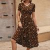 Women's Long Dress Maxi Dress Casual Dress Chiffon Dresses Swing Dress Casual Mature Outdoor Daily Date Ruffled Short Sleeve V-neck Dress