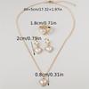 4-teiliges Damen Zirkon Set Modische und lässige künstliche Zirkon herzförmige Halskette, Ring, Ohrring Zubehörset, geeignet für