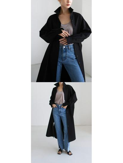 Korejský šik retro větrovka se stojáčkem: Dlouhý rukáv, jednořadé zapínání, volný střih pro ženy