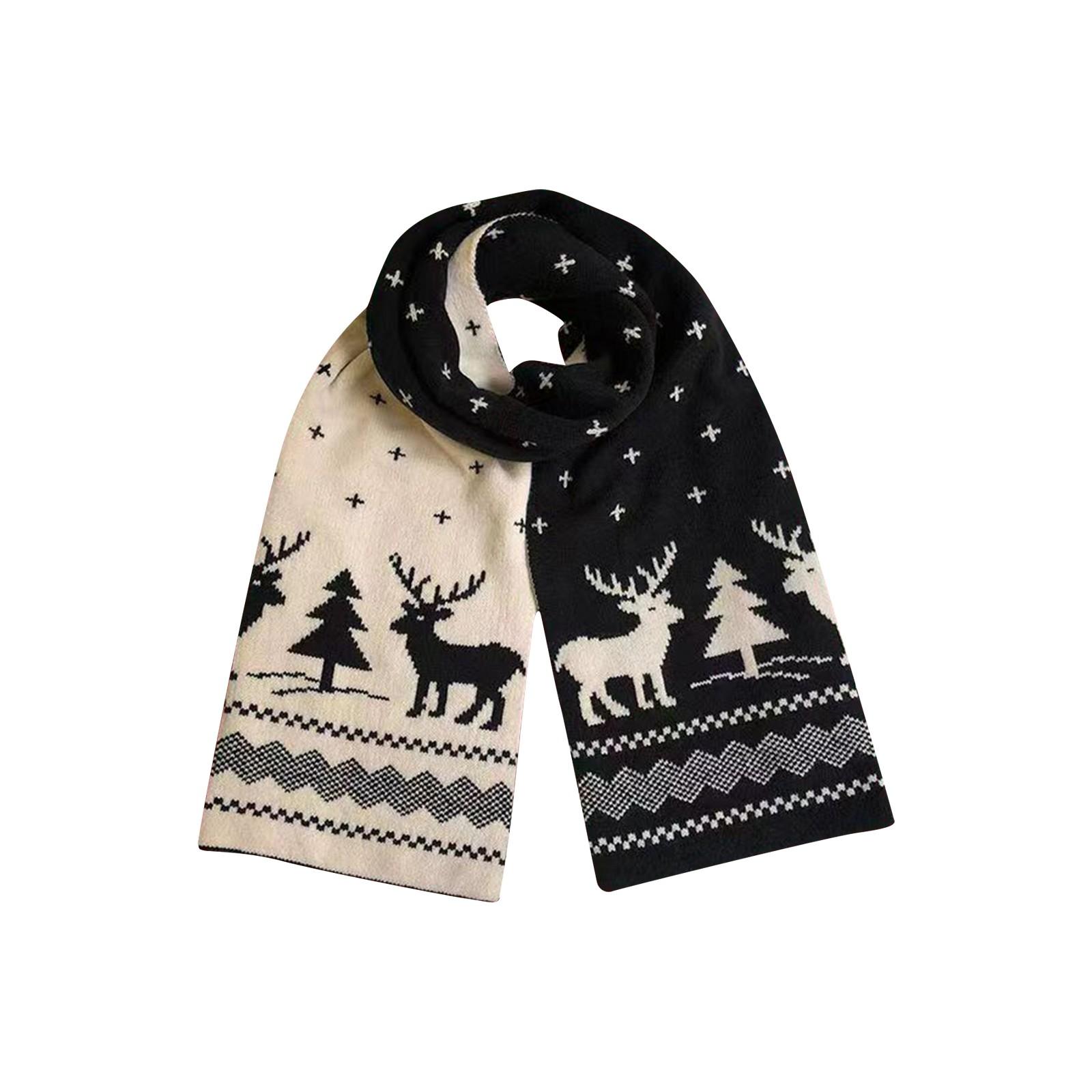 

Зимний шарф лосиный шарф женский универсальный теплый милый подарок One Size чёрный