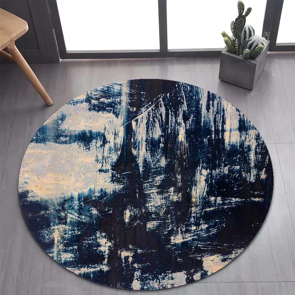 26 Stil Yeni Bohem Soyut Modern Sanat Geometri Sanatı Yuvarlak Halı Kilim Yatak Odası Oturma Odası Dekorasyonu için,evcil Hayvan Dekorasyonu Zemin Matı