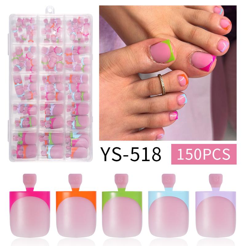Matte Square 150PCS Toe Nail Tips for Durable and Stylish DIY Pedicures