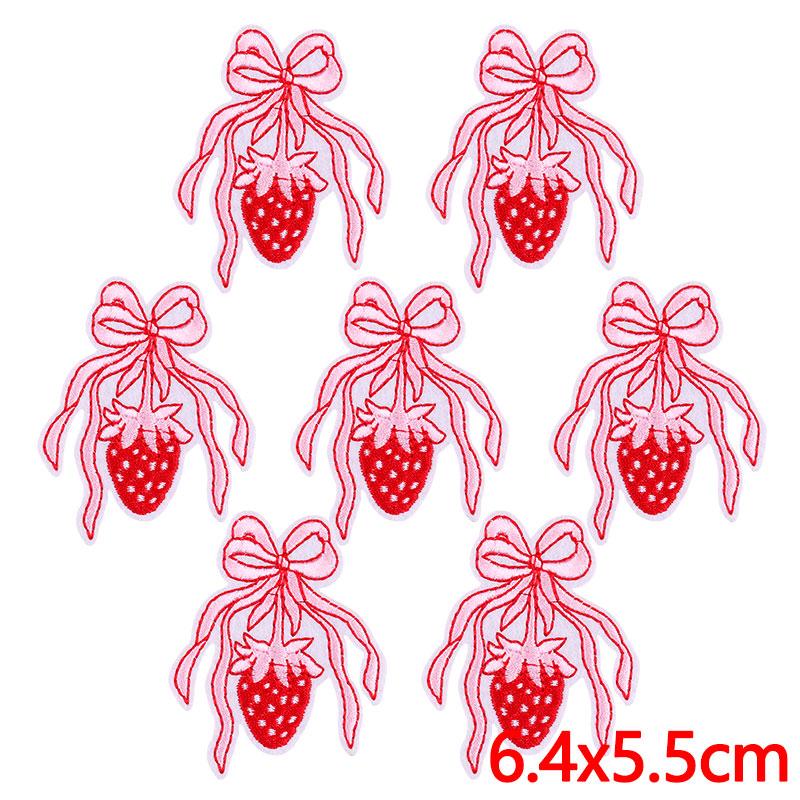 10PCS Wholesale Pink Bow Crown Lips Embroidery Patches For Clothing DIY Thermoadhesive Patches On Clothes Iron On Patch Backpack