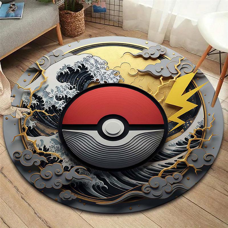 

Linearillustration Round Area Rug,Carpet Rug for Living Room Bedroom Sofa Playroom Decor,Non slip Floor Mat 80cmx80cm