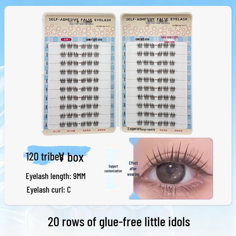 20-Row Large Capacity Glue-Free Beginner-Friendly Natural False Eyelashes