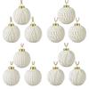 Knitted Pattern Decorative Hanging Ornaments Set of 10 Spherical Design for Seasonal Tree and Home Decoration