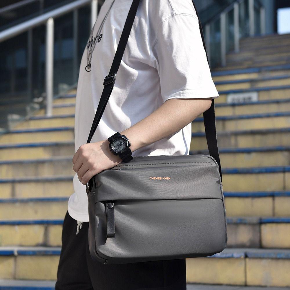 Oxford Men Crossbody Backpack Zipper Pockets Sling Bag Lightweight Messenger Bag  Casual