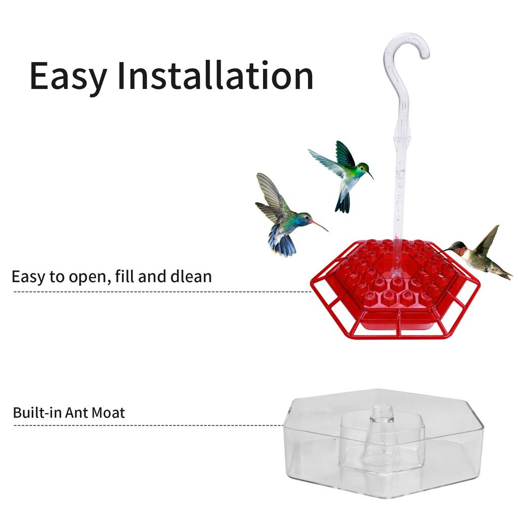Feeder Hummingbird with 30 Feeding Ports Hanging Outdoor Bird Feeder Anti-Ant and Bee Garden Yard Decor Pet Bird Supplies