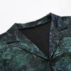 Klubová výkonnostní košile Klopový límec Jednořadý lesklý povrch Catch Attention Party Nightclub Dance Canival Košile Středně dlouhá Cardigan Shirt