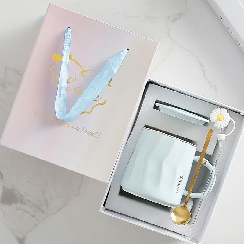 Tao Zhi Ceramic Coffee Mug with Lid and Spoon