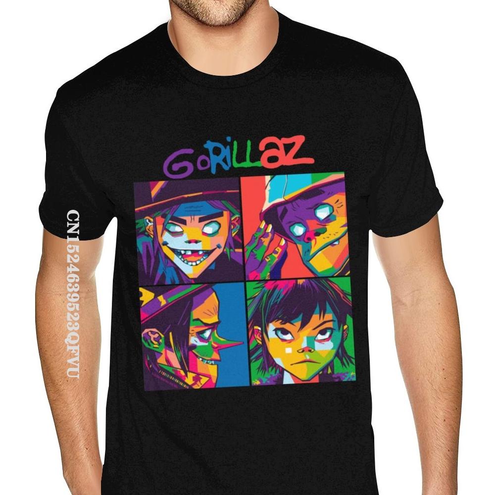 

Качественные футболки Gorillaz, футболки мужские, большие размеры, черные футболки для фитнеса, обтягивающие, обычные футболки, горячая распродажа, хлопковые мужские футболки XL