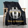Juventus Customize Your Name Blanket Cozy Personalized Blanket Warmthful Decor Versatile for Chair Office Chair Office Picnics Ideal for All Seasons
