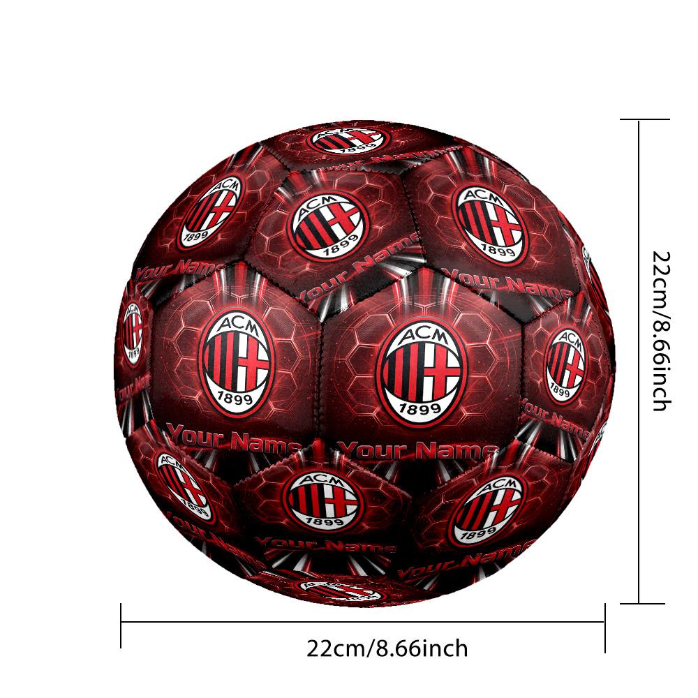 AC Milan Fashion Size 5 Football Wearproof Non‑Slip Soccer Ball For Sports Training Entertainment Use