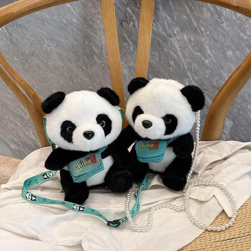 Cute Backpack Panda Plush Toy Small Backpack Chinese Panda Souvenir Children's Crossbody Bag Shoulder Bag