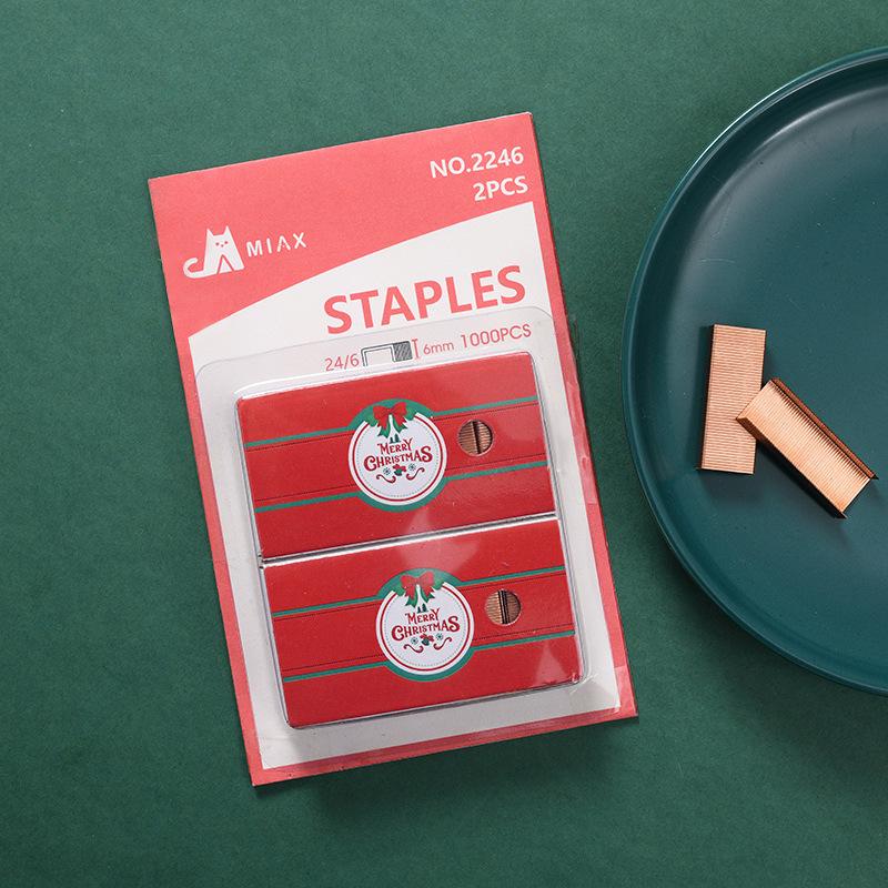 Cross-Border Christmas Mini Stapler Set: Red, Green & Gold No. 12, Creative Office Gift