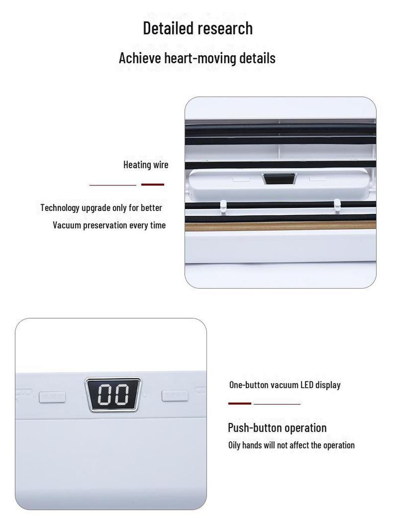 Compact Automatic Vacuum Sealer for Kitchen and Food Packaging