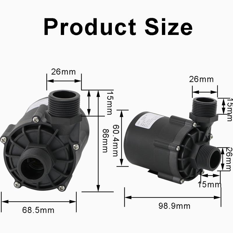 JT-55B6 DC12V 24V 7M 1500L/H Solar bürstenloser Motor Wasserzirkulation Wasserpumpe