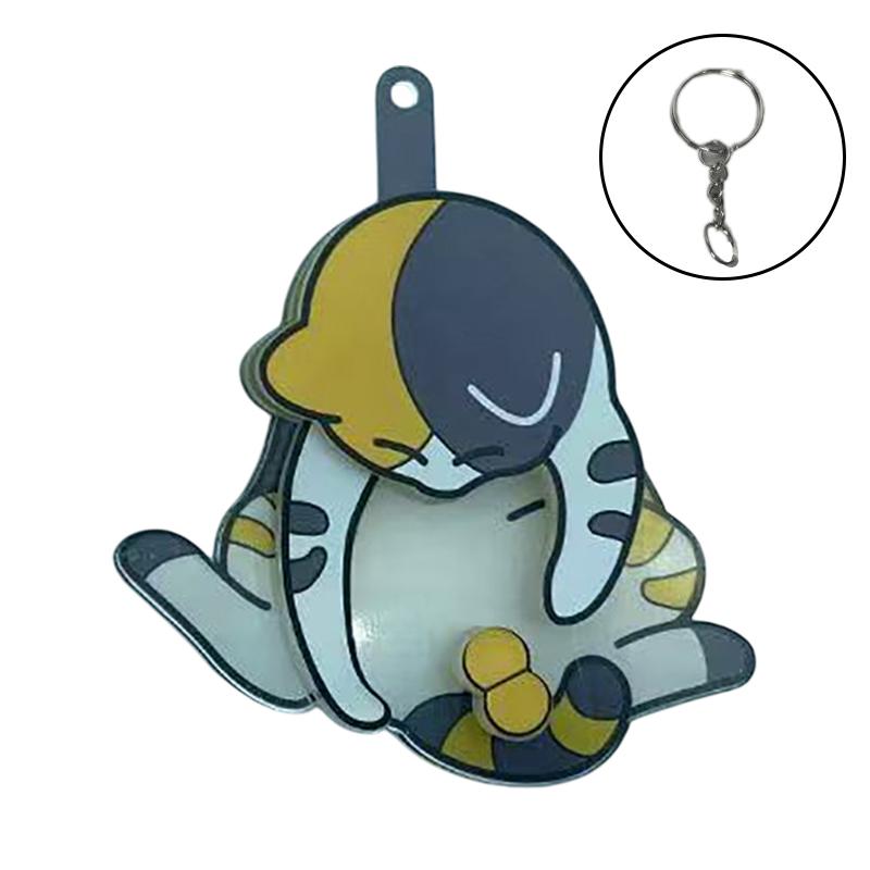 Kreativní přívěsek na klíče s vajíčkem a kočkou, roztomilý a vtipný otočný akrylový přívěsek na klíče pro ženy, přívěsek na klíče, kabelku, tašku, příslušenství