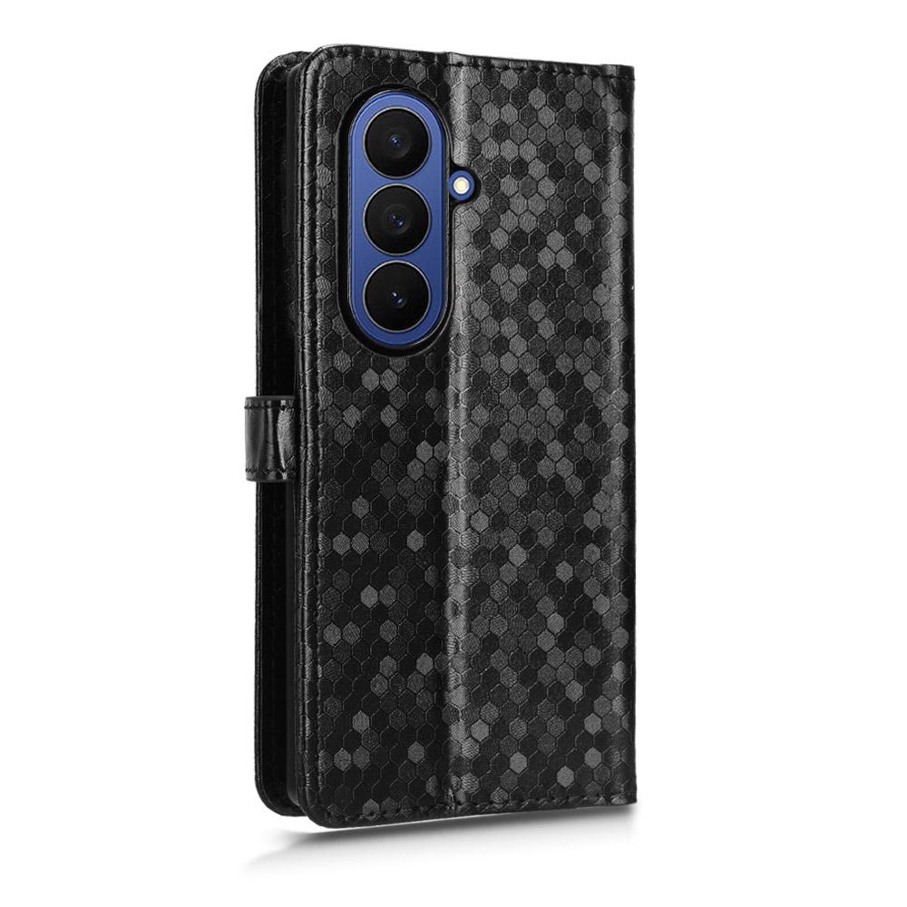 For Samsung Galaxy Z Fold7 5G Wallet Case Dot Pattern Imprint PU Leather Phone Cover with Wrist Strap
