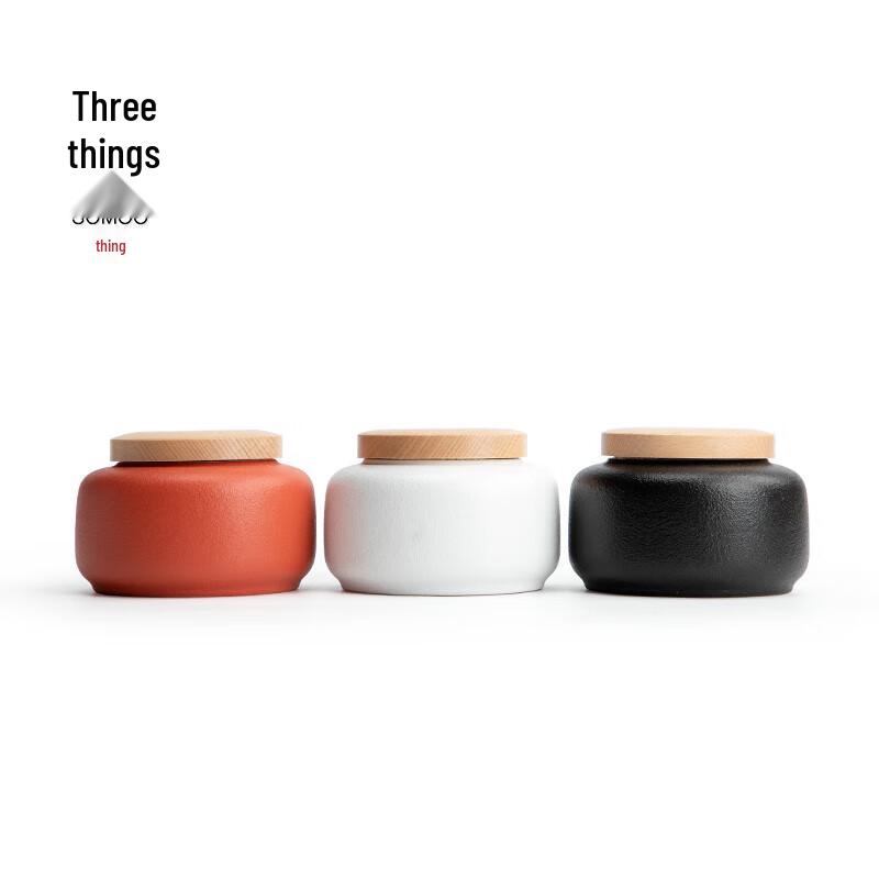 Palace Red Portable Ceramic Tea Caddy