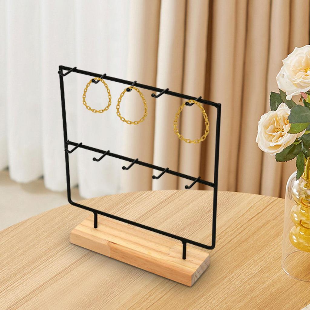 Elegant Jewelry Display Rack with 10 Hooks for Earrings
