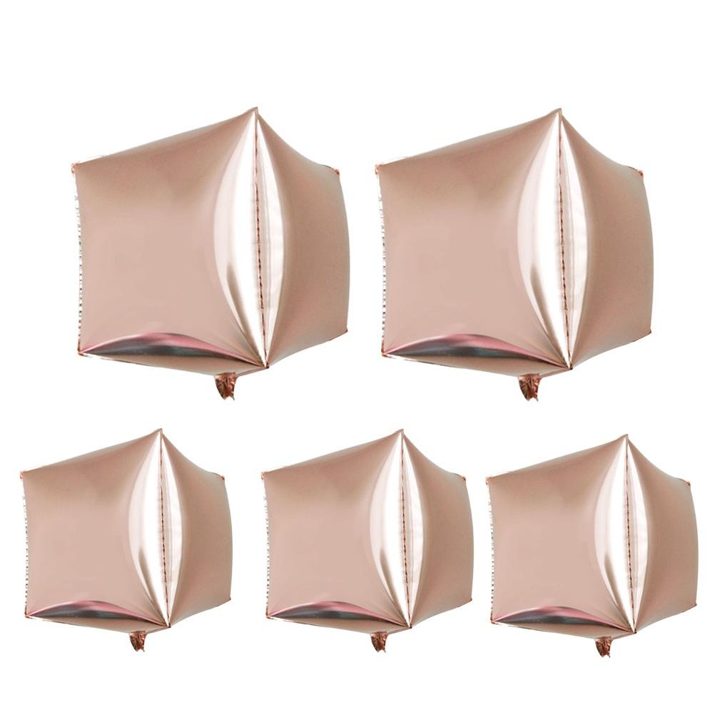 5Pcs 24In Aluminum Film Balloon Premium Square Foil Balloon for Party Backdrop Photo Prop Table Decor Celebrations Rose Gold