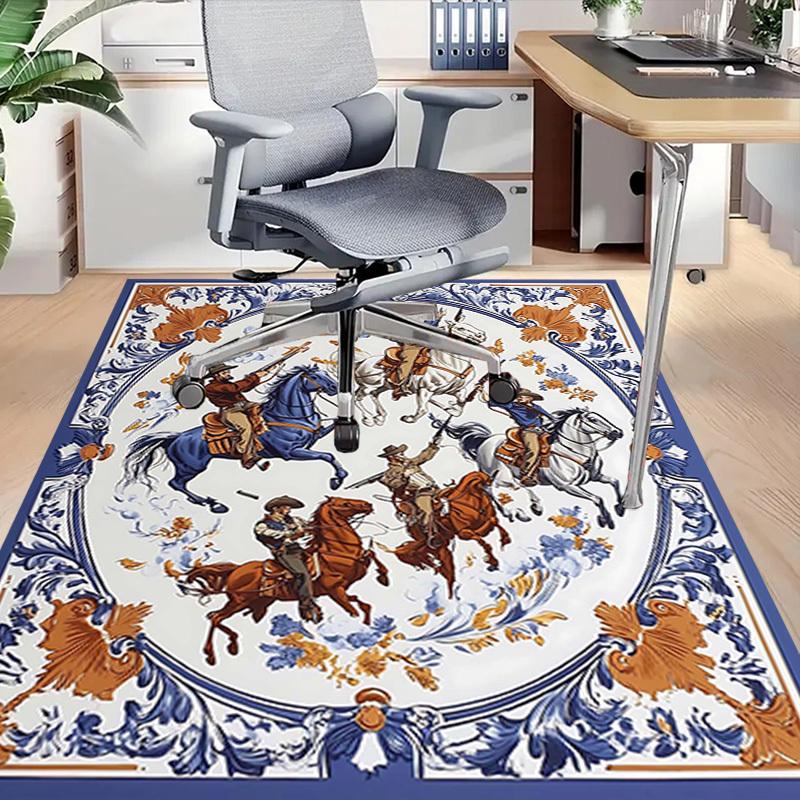 1PC Cowboys Horses Non-Slip Floor carpet, Office, family, bedroom, Studio - Large Area Rug, Vibrant Colors, Longlasting Material-C0478