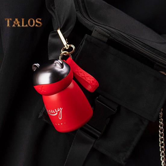 Sticla izolată de 120 ml, ușor de transportat, menține cald din oțel inoxidabil, sticlă izolată în formă de mini urs pentru școală