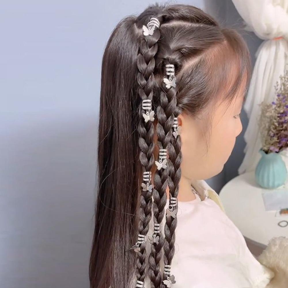 20Pcs Butterfly Hollow Out Hair Ring Dread Locks Hair Braid Tubes Dreadlocks Beads for Braids