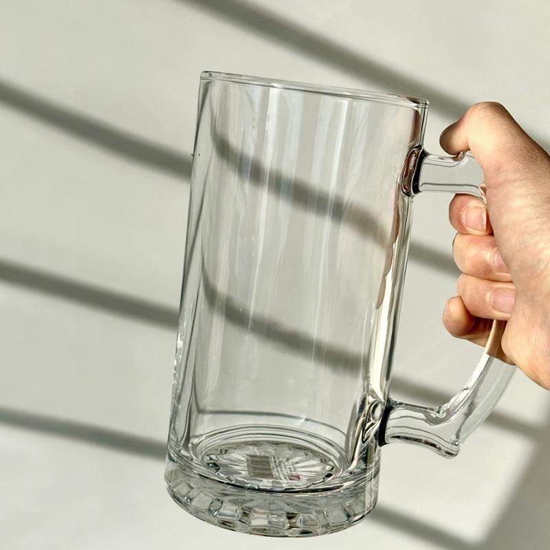 480ml Classic Thick Bottomed Wine Glass Party Bar Wine Utensils Craft Beer Glass with Handle Drinkware Heat Resistant Tea Cup