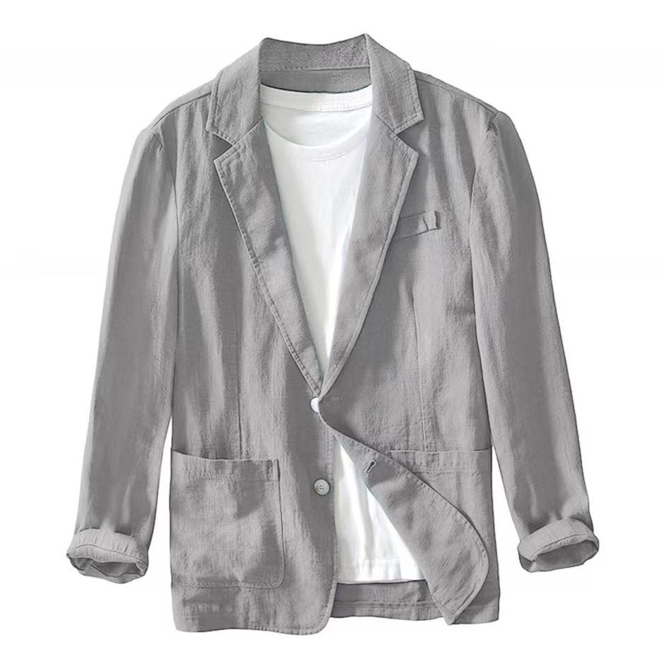 Versatile Men's Business Casual Cotton Linen Suit Jacket
