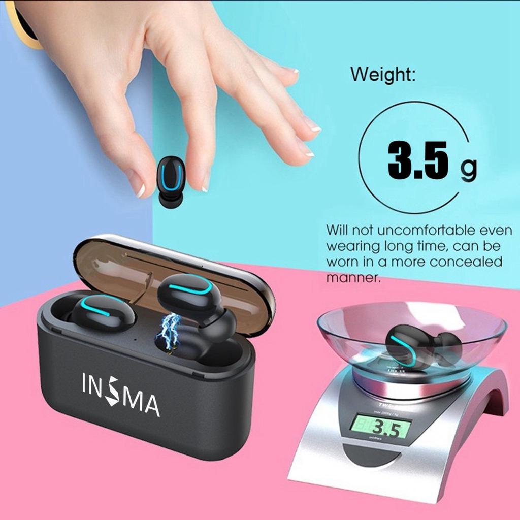 Insma Mini Ipx5 Waterproof Fingerprint Touch Tws Bluetooth 5 0 Dual Earphones Wireless Hifi Stereo Sport Led Earbud Headset With Charging Case 3500mah Buy From 12 On Joom E Commerce Platform
