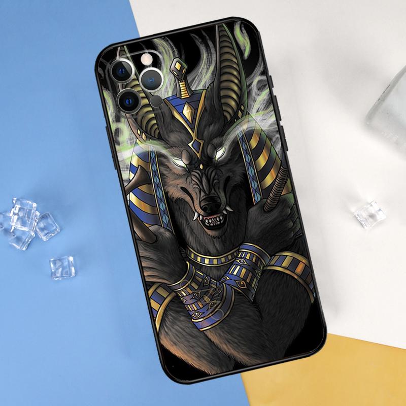 Anubis Ankh Egyptian God Phone Case For iPhone 16 Pro Max 13 12 Mini 11 14 15 Pro Max XR 16 15 Plus 16e Cover Shell