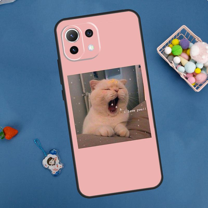 Pink Aesthetic Cute Cat Animal Case For Xiaomi 15 Ultra 13 14 11T 12T 13T 14T Pro POCO X7 Pro F5 F6 M6 X3 X5 X6 Pro Coque