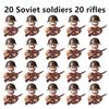 20Pcs/Set WW2 Military Soldier Array Soviet US UK France Japan Canada Italy China Building Blocks Action Figure Bricks Kids Toy