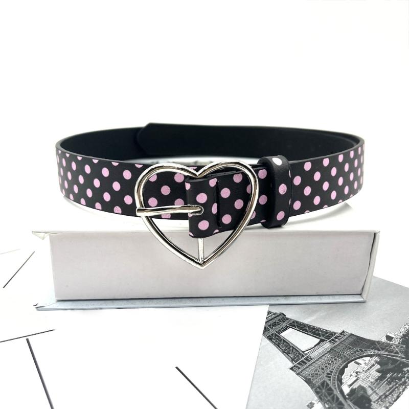 Stylish Star Embellished Heart Clasp PU Belt Decoratvie Waistband for Casual and Formal Outfits 4 Color Option