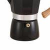 Aluminum Coffee Pot with Wood Grain Handle Moka Coffee Pot Outdoor Portable Coffee Maker Tool Matte Black 300ML