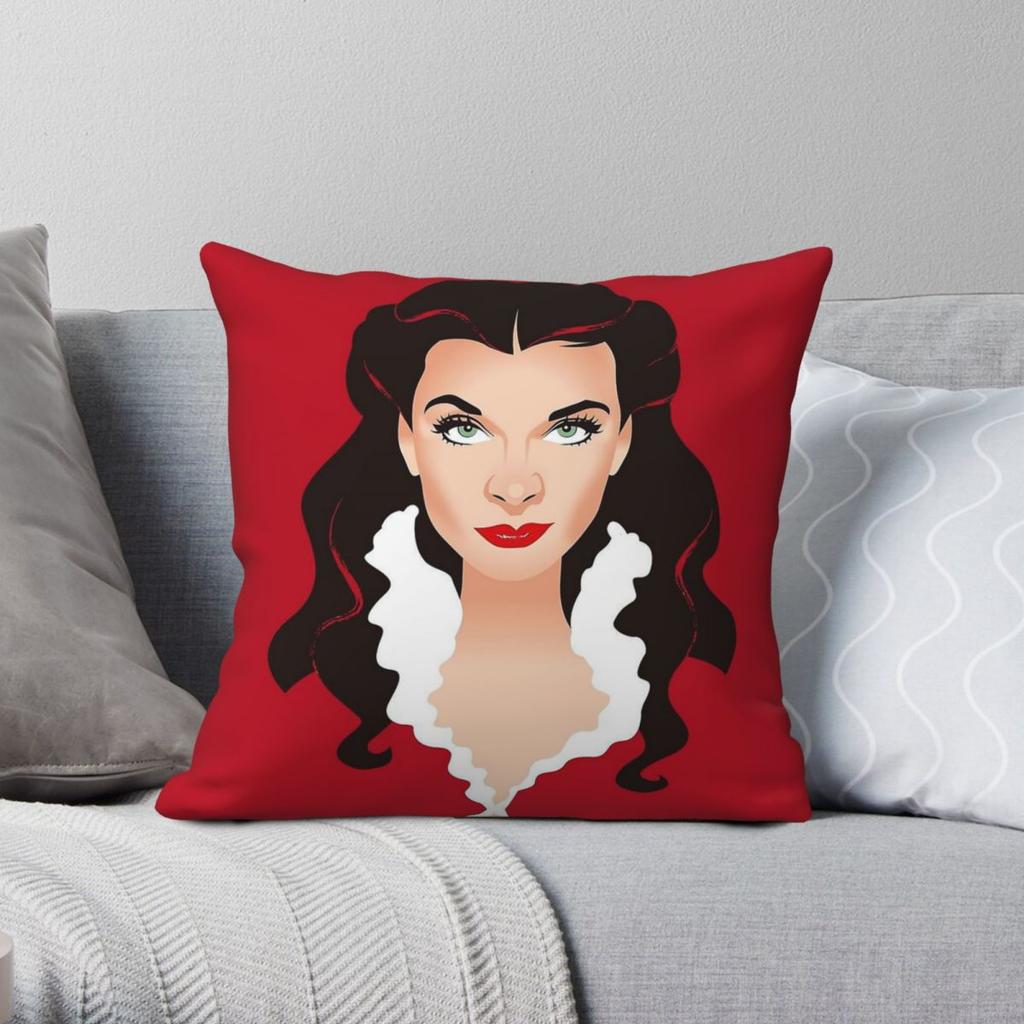 Scarlett OHara Vivien Leigh Pillowcase Polyester Linen Velvet Pattern Zip Decor Pillow Case Sofa Seater Cushion Cover