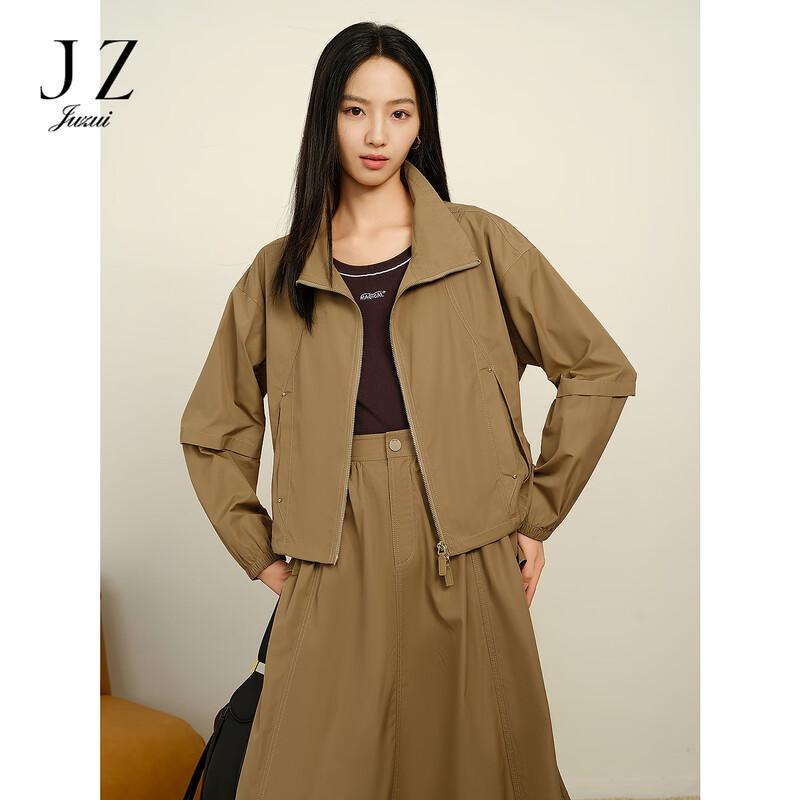 JUZUI Women s 2025 Fall Techwear Stand Collar Long Sleeve Jacket JWFQ40537 M