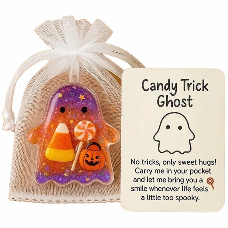 Halloween Ghost Pocket Cards Pocket Comfort Ghosts Pockets Hug Ghost With Encouragement Card Cute Mini Charm Gifts