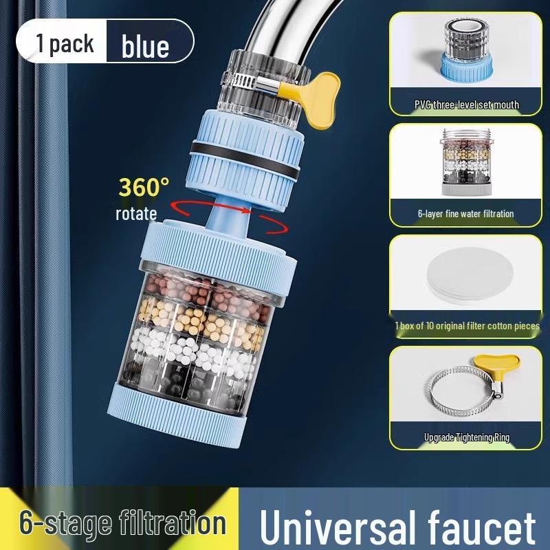 Filtre de Robinet Anti-Éclaboussures Universel & Pommeau de Douche Purificateur pour Cuisine et Dortoir