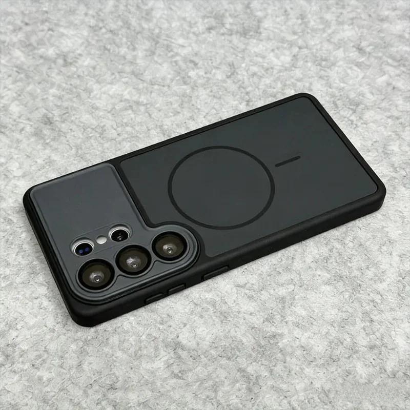 Matte for Camera Film Case for Samsung Galaxy S26 Ultra Plus Magnetic Wireless Charging Frosted Shockproof Cover