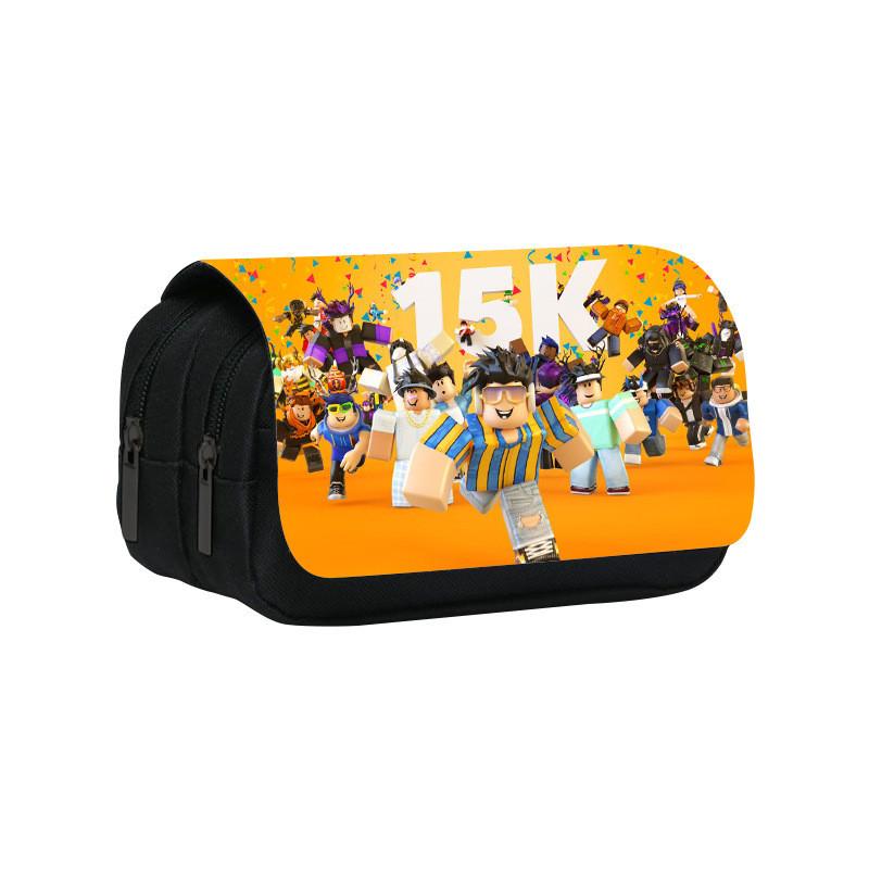 Roblox Cartoon Pen Pouch With Double Layer Design And Nylon Material For Kids