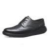 Men's British Style Genuine Leather Lace-up Shoes, Non-Slip & Breathable, Soft Sole, Large Sizes 45-50.