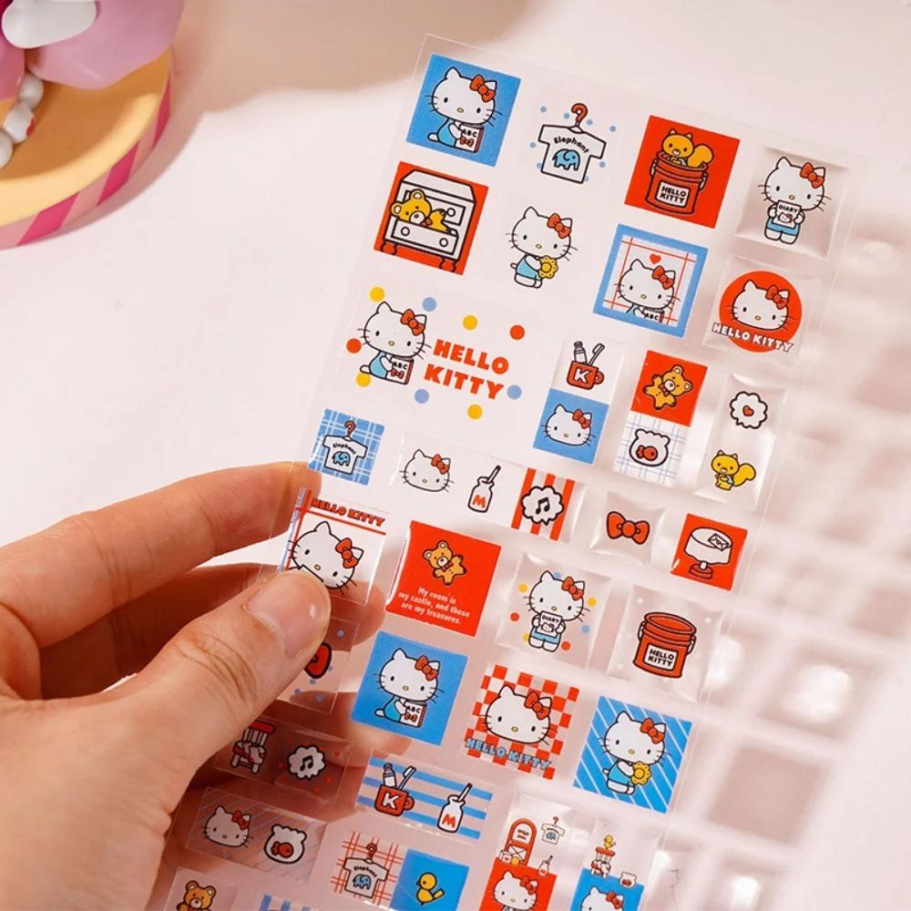 Sanrio Hello Kitty Crystal Stickers Cat Decoration Self Adhesive Jewel Crafts Sparkly Rhinestone Girls Gifts KT DIY Kid Friendly Entertaining Fun Play
