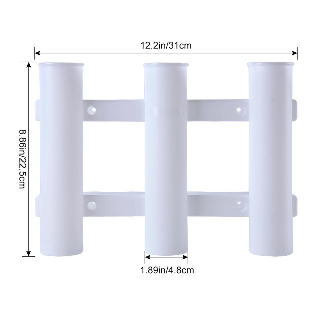 Goture Black White Marine Plastic Fishing Rod Holder 3 Tube Rod Wall Mount Bracket Waterproof Fishing Pole Storage Boat Tackle 7